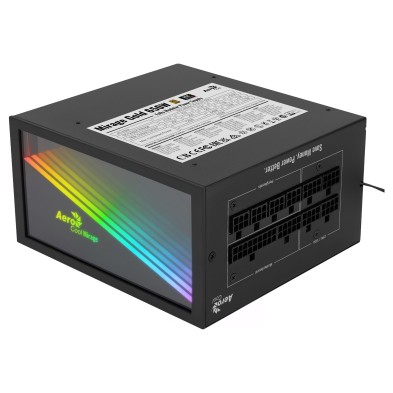 Fuente Alimentación aerocool MIRAGEGOLD 650W PC Modular RGB 80 Plus Gold Condensadores Japoneses