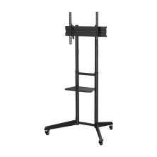 Soporte de Suelo AISENS ECO con Rueda, Bandeja para DVD para Monitor/TV 50Kg de 37-70, Negro