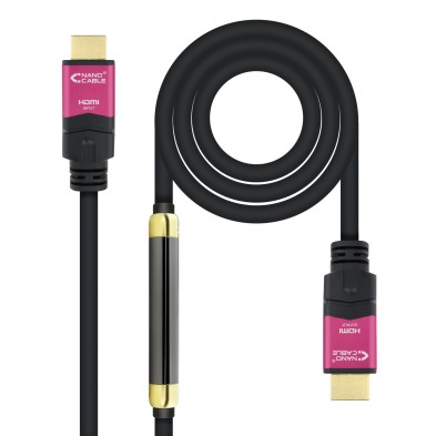 cable hdmi nanocable 10.15.3725  25 m HDMI tipo A (Estándar) Negro, Rosa