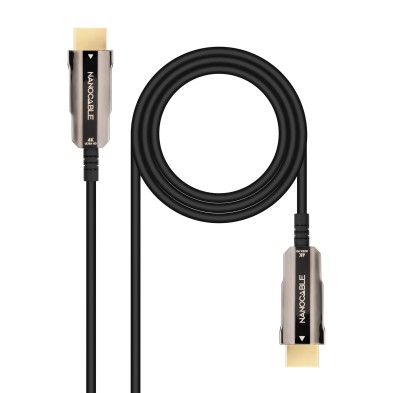 cable hdmi nanocable  V2.0 AOC 4K@60Hz 18Gbps A/M-A/M, Negro, 10 m