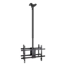 soporte de techo tooQ  para 2 Pantallas 43"-86", Negro