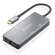 Estacion De Docking Aisens Usb-C 9 En 1 Usb-C A 2Xhdmi 1Xrj45 2Xusb-A Usb3.0 1Xusb-A Usb2.0 1Xusb-C Pd 1Xsd 1Xmicro Sd Gri