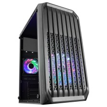 Caja Pc Marsgaming Mc-S2 Negro Compacta Gaming Micro-Atx 2 Ventiladores Frgb Raibow Con Rejilla Frontal Ventana Lateral