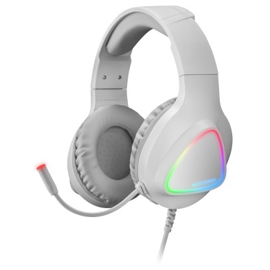 Auriculares Mars Gaming Mh222 Blanco Gaming Rgb Over Ear Con Micrófono Sonido Hifi Cancelación De Sonido Ultraligeros