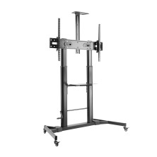 Soporte Tv/Monitor Aisens Suelo Eco Con Ruedas Y Manivela Bandeja Para Dvd Y Cámara Para 100Kg De 60-100 Negro