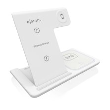 Cargador Aisens Inalambrico Usb-C 3 En 1 De 15W Para Movil Apple Watch Ariculares Con Estuche De Carga Blanco