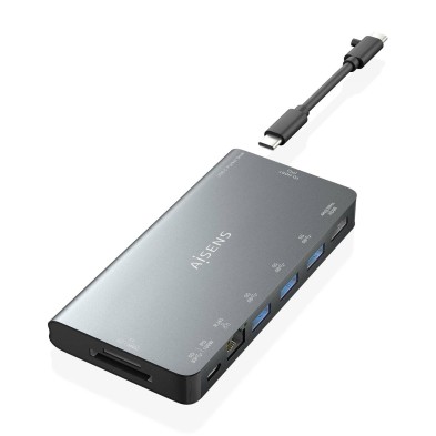 Estacion De Docking Aisens Usb-C 8 En 1 Usb-C A 1Xhdmi 1Xrj45 3Xusb-A 1Xusb-C Datos+Pd 1Xsd 1Xmicro Sd Gris