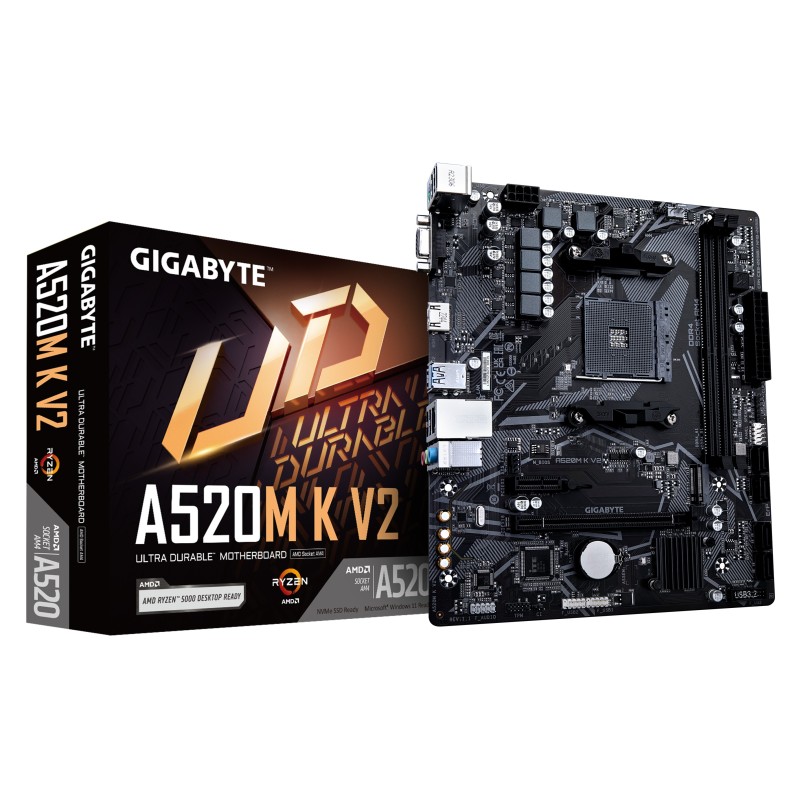 Placa Base Gigabyte A520M K V2 - Compatible Con Cpus Amd Ryzen Serie 5000 Am4 5100Mhz Ddr4 Usb 3.2 Gen 1