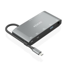 Estacion De Docking Aisens Usb-C 8 En 1 Usb-C A 1Xhdmi 1Xvga 1Xrj45 2Xusb-A 2Xusb-C 5G 1Xusb-C Pd Gris