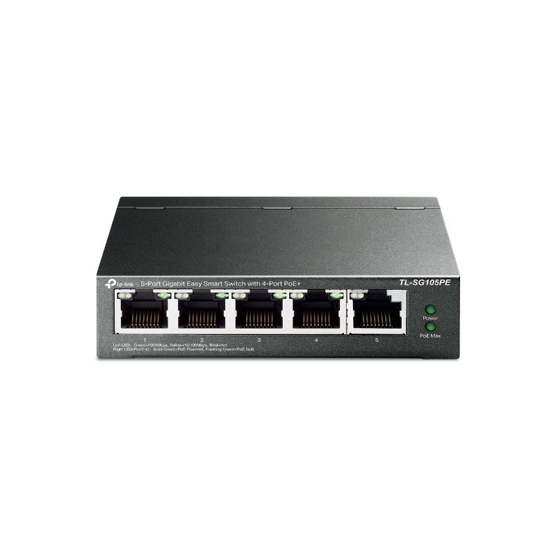 Switch Tp-Link Tl-Sg105Pe Gestionado L2 Gigabit Ethernet 10/100/1000 Energía Sobre Ethernet Poe Negro