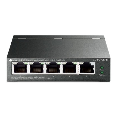 Switch Tp-Link Tl-Sg105Pe Gestionado L2 Gigabit Ethernet 10/100/1000 Energía Sobre Ethernet Poe Negro