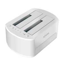 Estacion De Docking Aisens De Doble Bahia Asds-D02W Sata 2.5/3.5 A Usb 3.0/3.1 Gen1 Clone Blanca