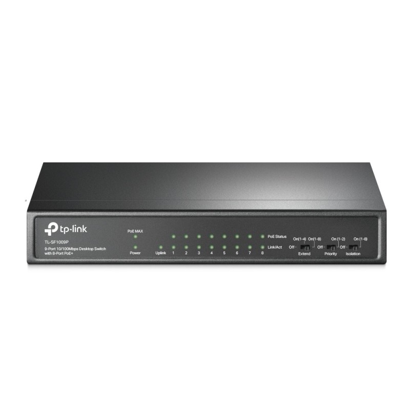 Switch Tp-Link Tl-Sf1009P No Administrado Fast Ethernet 10/100 Energía Sobre Ethernet Poe Negro