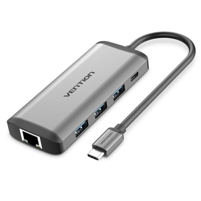 Docking Usb Tipo-C Vention Cndhb/ 1Xhdmi/ 3Xusb/ 1X Pd/ 1Xrj45/ 1Xlector Tarjetas/ Gris