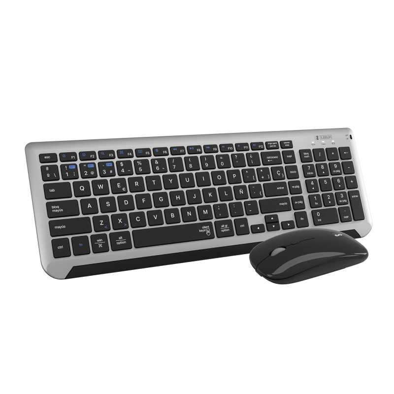 Teclado Subblim Con Ratón Bluetooth + 2.4G Combo Dual Prestige Extendido Gris/Negro