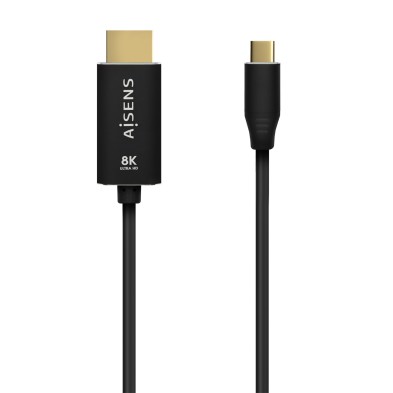 Cable Conversor Aisens Aluminio Usb-C A Hdmi 2.1 8K@60Hz Usb-C/M-Hdmi/M Negro 1.0M