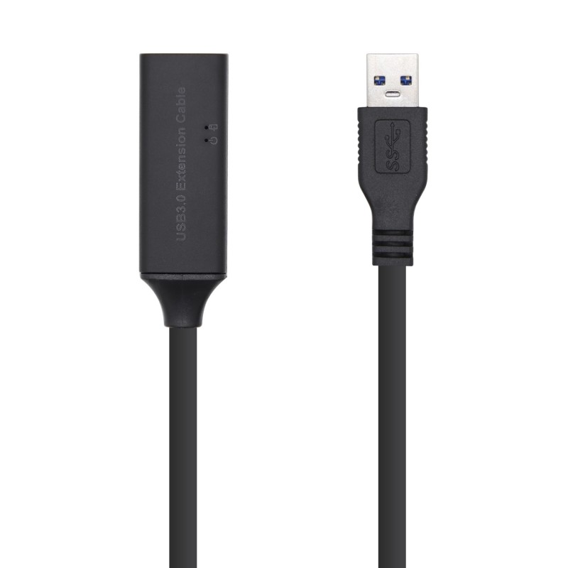 Cable Usb 3.0 Aisens Prolongador Con Amplificador Y Alim. Tipo A/M-A/H Negro 10M