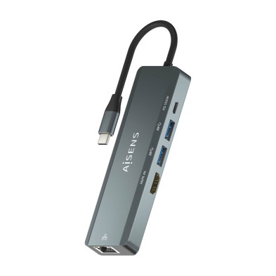 Estacion De Docking Aisens Usb-C 5 En 1 Usb-C A 1Xhdmi 1Xrj45 2Xusb 1Xpd Gris