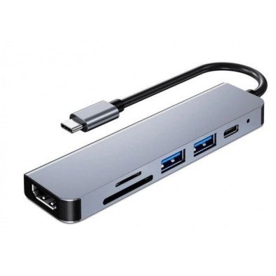 Hub De Interfaz 3Go Hub3Ucrh4K Usb 3.2 Gen 1 3.1 Gen 1 Type-C 5000 Mbit/S Gris