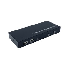 Conmutador Aisens Kvm Hdmi 4K@60Hz Usb 1U-2Pc Con Fuente Alimentación Negro