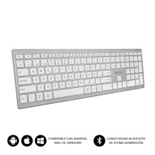 Teclado Subblim Completo Delgado Inalámbrico Bluetooth Pure Extended Silver