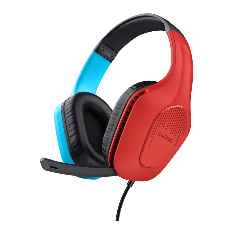 Auriculares Trust Gxt 416S Zirox Alámbrico Diadema Juego Negro Cian Rojo