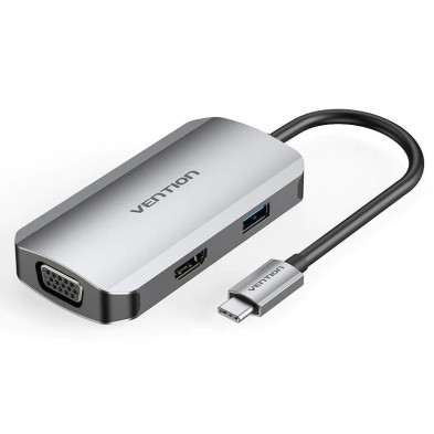 Docking Usb Tipo-C Vention Toahb/ 1Xhdmi/ 1Xvga/ 1Xusb/ 1X Pd/ Gris