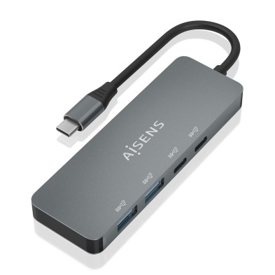 Hub Aisens Usb 3.2 Gen2 10G Usb-C Usb-C/M-2Xusb-C/H-2Xusb-A/H Gri