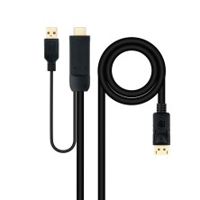 Cable Conversor Nanocable Hdmi 2.0 A Displayport V1.2 1.8 M Negro