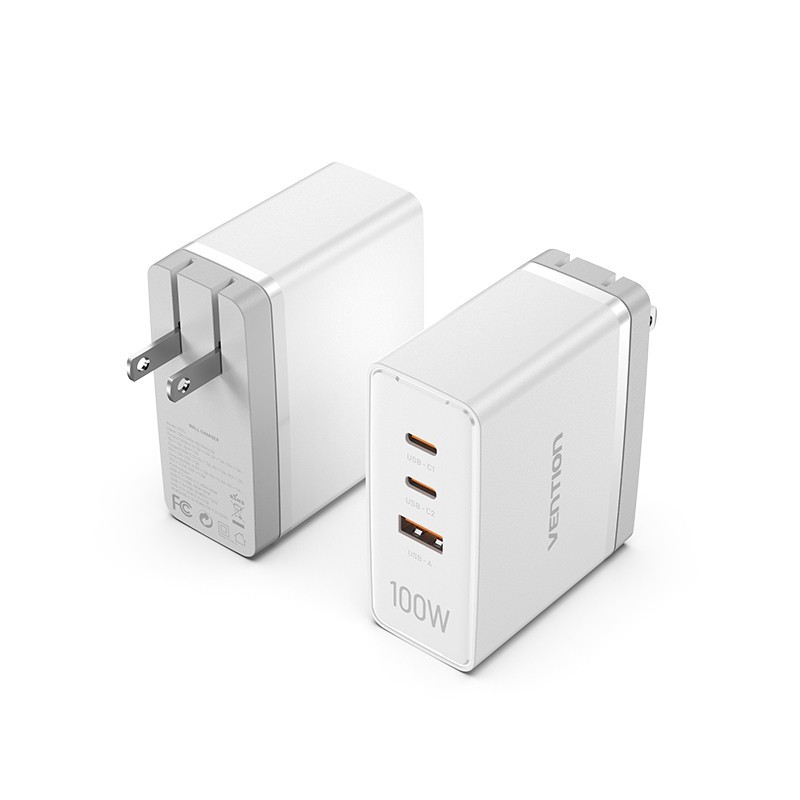 Cargador Vention De Pared Fegw0-Eu/ 2Xusb Tipo-C/ 1Xusb/ 100W