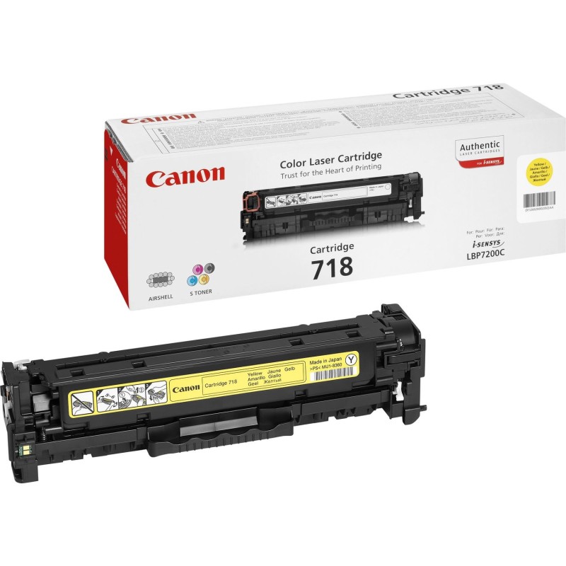 Cartucho De Tóner Canon Crg-718 Y 1 Piezas Original Amarillo