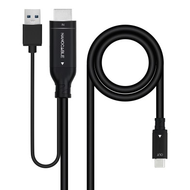 Cable Conversor Nanocable Hdmi A Usb-C Negro 1.8 M