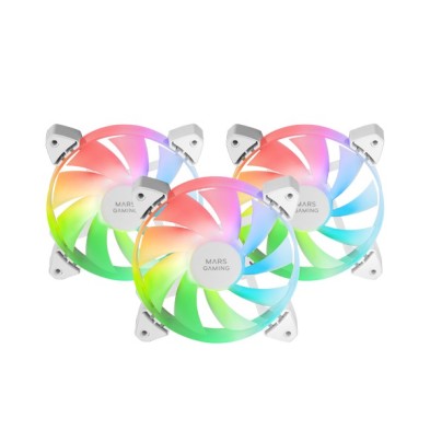 Caja Pc Marsgaming Mf-3A Ventilado Blanco 3 Piezas