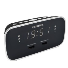 Reloj Despertador Aiwa Cru-19Bk Digital Negro