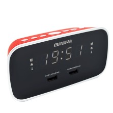 Reloj Despertador Aiwa Cru-19Rd Digital Rojo