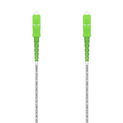 Cable De Fibra Óptica Aisens Latiguillo G657A2 3.0 9/125 Smf Simplex Cpr Dca Lszh Sc/Apc-Sc/Apc Blanco 40 M