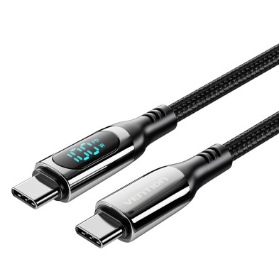 Cable Vention Usb 2.0 Tipo-C 5A 100W Taybav/ Usb Tipo-C Macho - Usb Tipo-C Macho/ 1.2M/ Con Pantalla