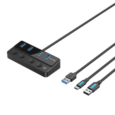 Hub Vention Usb 3.0 Chwbf/ 4Xusb/ 1Xusb Tipo-C Pd/ Incluye Cable Carga Usb Macho - Usb Tipo-C Macho