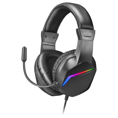 Auriculares Mars Gaming Mh122 Negro Frgb Over Ear Con Micrófono Sonido Hifi Cancelación De Sonido