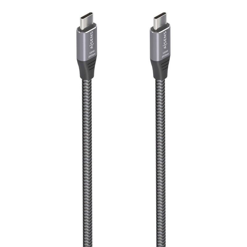 Cable Usb Aisens 3.2 Gen2X2 Aluminio 20Gbps 8K@30Hz 5A 100W E-Mark Tipo Usb-C/M-Usb-C/M Gris 3.0M