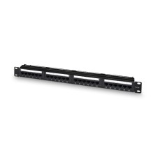Panel De Parcheo Aisens De 24 Puertos Rj45 Cat.6 Utp 19" 1U Dual Idc Con Gestion De Cables Negro