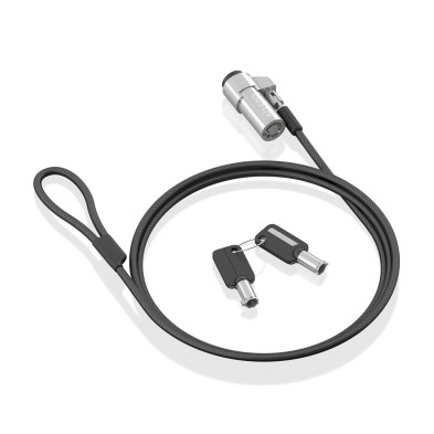 Cable De Seguridad Aisens Tipo Nano Con Cerradura De Llave Para Ordenador Monitor Portátil 1.5M