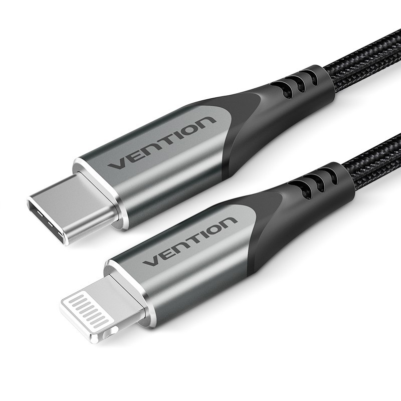 Cable Vention Usb 2.0 Tipo-C Lightning Tachf/ Usb Tipo-C Macho - Lightning Macho/ 1M/ Gris