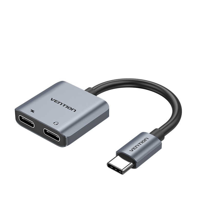 Conversor Vention Usb Tipo-C Bgzha/ Usb Tipo-C Macho - 2X Usb Tipo-C Hembra Audio Y Carga