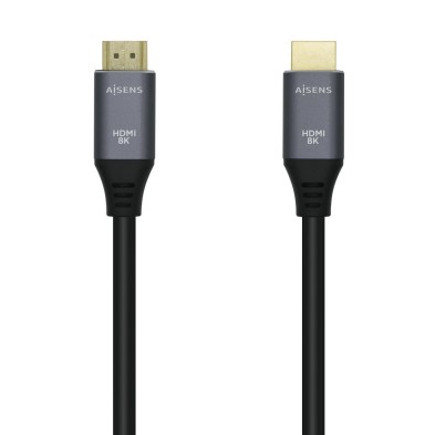 Cable Hdmi Aisens V2.1 Ultra Alta Velocidad / Hec 8K@60Hz 48Gbps A/M-A/M Gris/Negro 1.0M