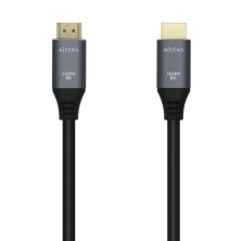 Cable Hdmi Aisens V2.1 Ultra Alta Velocidad / Hec 8K@60Hz 48Gbps A/M-A/M Gris/Negro 2.0M