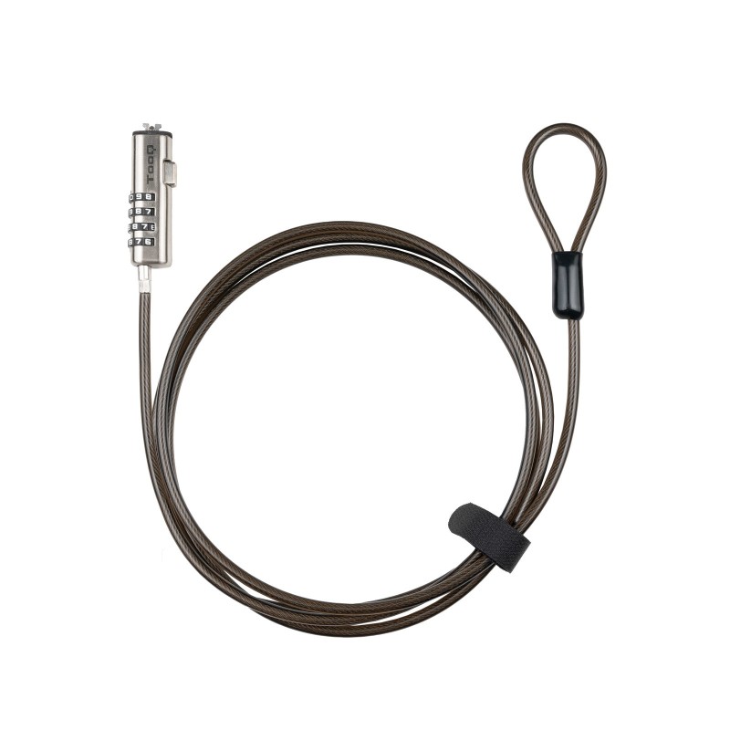 Cable De Seguridad Tooq Tipo Nano Con Combinación Para Portátiles 1.5 Metros Gris Oscuro