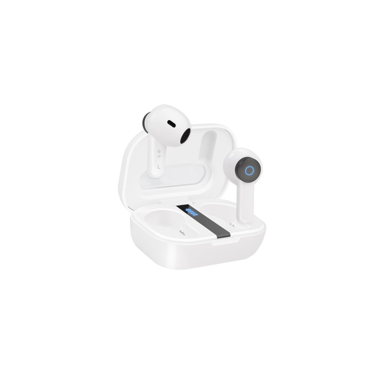 Auriculares Tooq Bender Inalámbricos + Micrófono Bluetooth Con Estuche De Carga Blancos