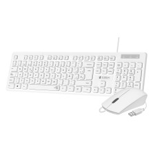 Teclado Subblim Ergonómico Y Ratón Combo Business Slim Silencioso Con Cable Usb Blanco