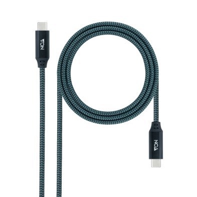 Cable Nanocable Usb 3.2 Gen2X2 20Gbps 5A/100W 4K/60Hz Usb-C/M-Usb-C/M Gris/Negro 2 M